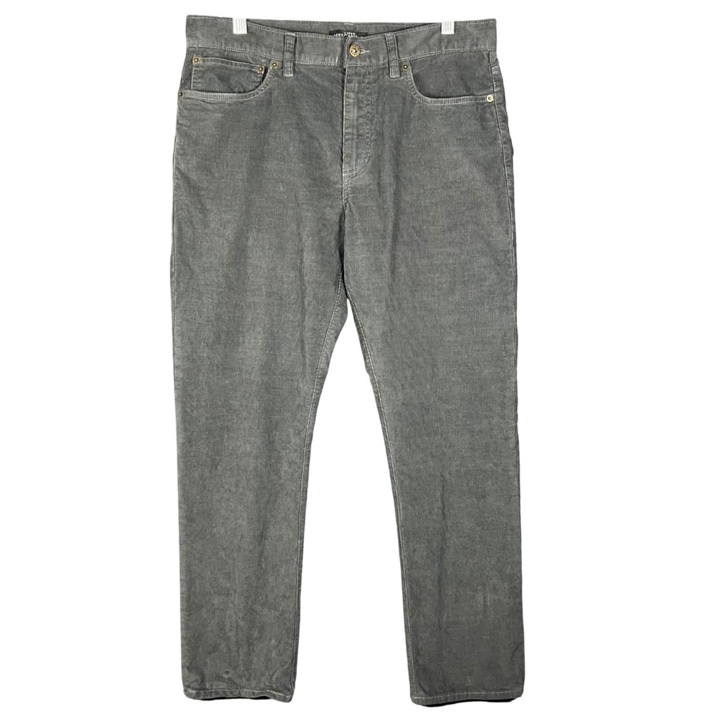 J.Crew Mercantile Corduroy‎ Pants Mens 33 Grey Slim Fit Flex Stretch Trousers